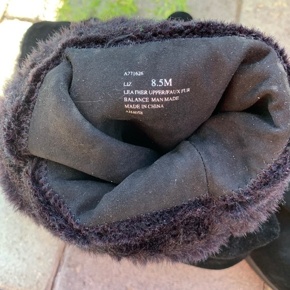 H By Halston Liz Wedge Winter Snow Boot Black Suede NEW 8.5 - Picture 8 of 12